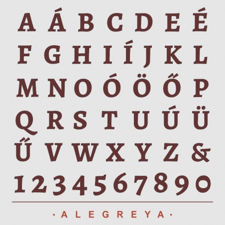Betűk és számok - Alegreya - vastagság: 0,8 cm