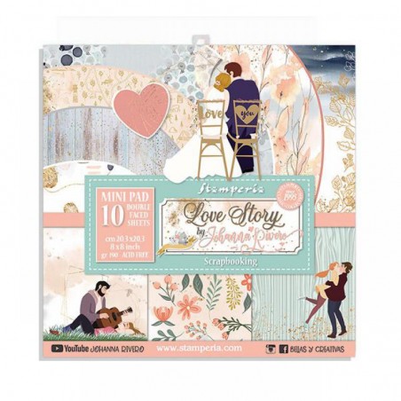 Scrapbook papír tömb - 8x8" - SBBS22 - Double Face Love Story