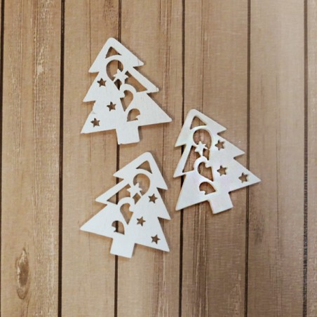 Wooden trees, 3 pcs