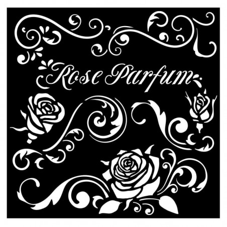 Mix Media Stencil - KSTDQ75 - Rose Parfum borders