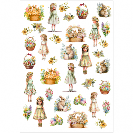 Rizspapir - A4 - FPR-K112 - Húsvéti Virágoslány
