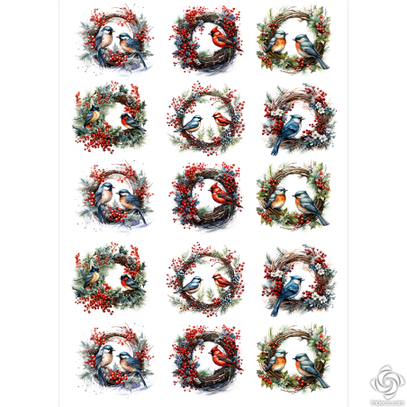 Rizspapir - A4 - FPR-K132 - Téli koszorúk