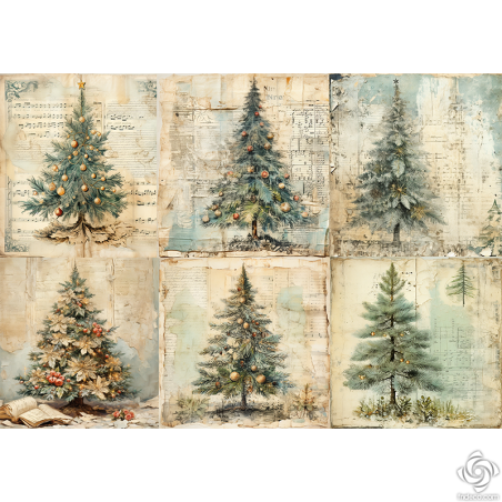 Rizspapir - A3 - FPR-A3001- Fenyőfa patchwork