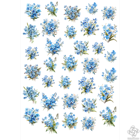 Rizspapír - A4 - FPR-K165 - Nefelejcs virágok