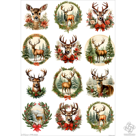 Rizspapír - A4 - FPR-0324 - Szarvasok 02