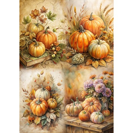 Rice Paper Napkins - A4 - FPR-0460 - Autumn composition