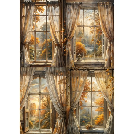 Rice Paper Napkins - A4 - FPR-0461 - Autumn windows