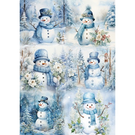 Rice Paper Napkins - A4 - FPR-K466 - Snowmen