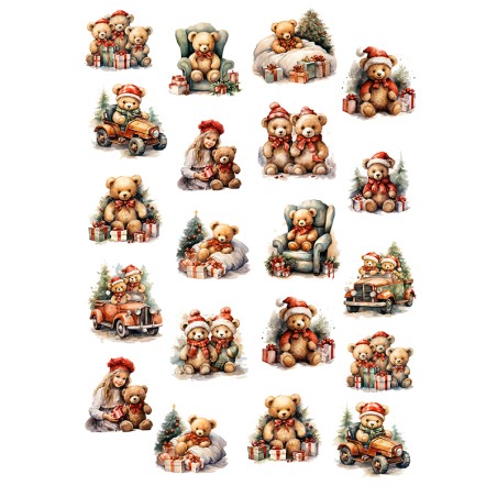 Rice Paper Napkins - A4 - FPR-K465 - Mini Teddy bears