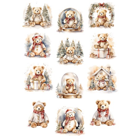 Rice Paper Napkins - A4 - FPR-K464 - Teddy bears