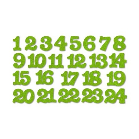 Adventi filc számok, világos zöld