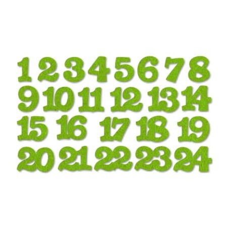 Adventi filc számok, világos zöld
