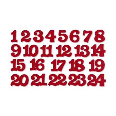 Adventi filc számok, piros