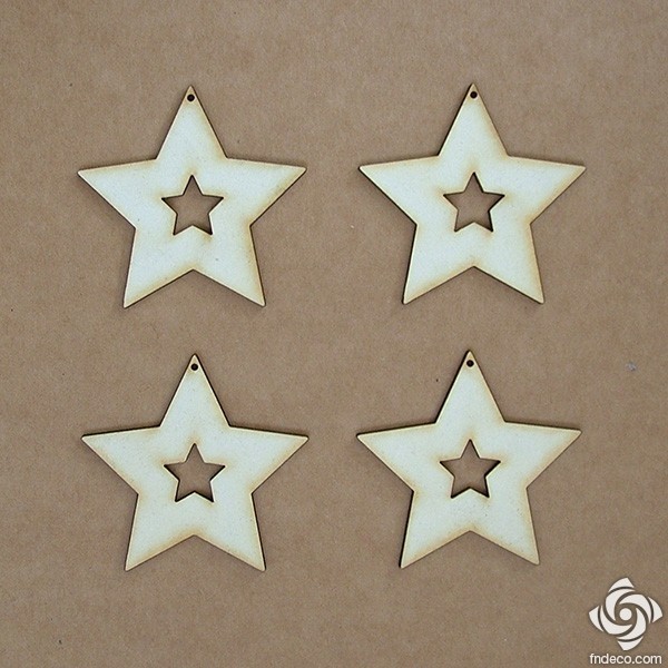 Chipboard - stars (5 cm)