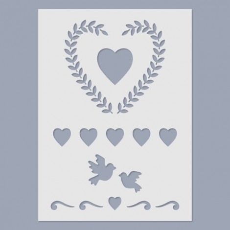 Stencil - Szív koszorú