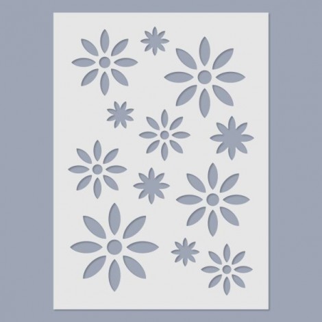 Stencil - Virág - retro