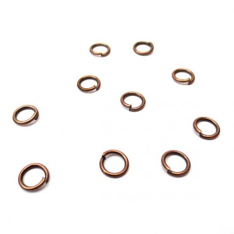 Open jump ring, copper plated