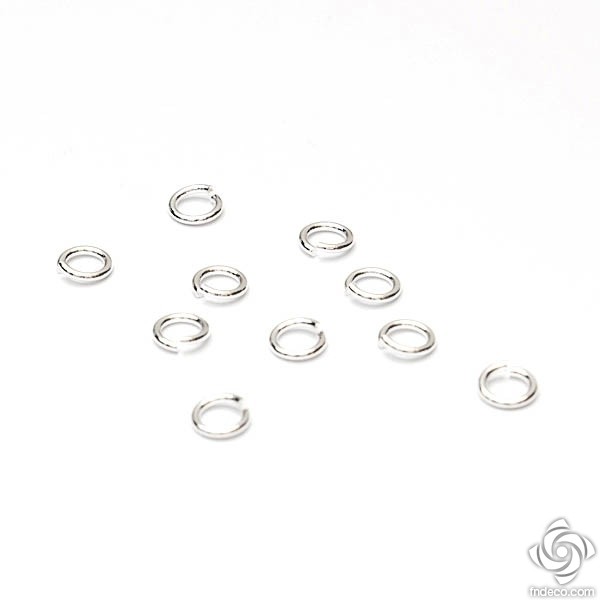 Open jump ring, silver plated