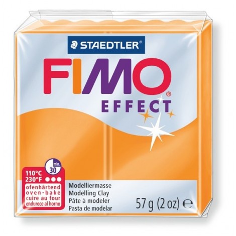 FIMO EFFECT - oven-safe clay, 57g - translucent colour orange