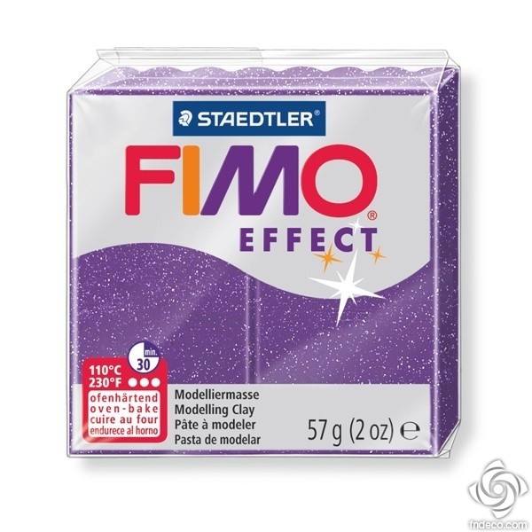 FIMO EFFECT - oven-safe clay, 57g - glitter colour purple