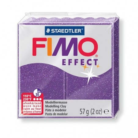FIMO EFFECT - oven-safe clay, 57g - glitter colour purple