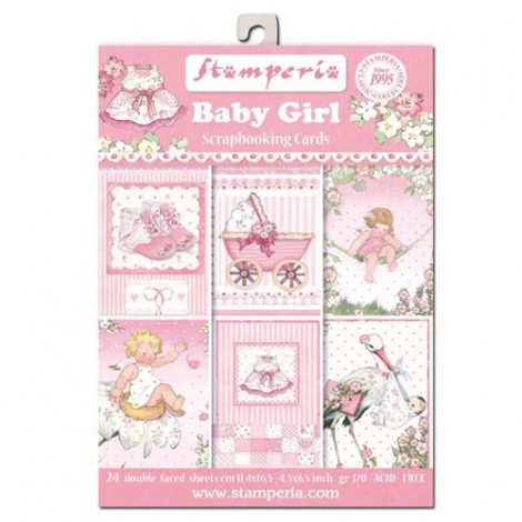 Scrapbooking Postcard Pad -  Baby Girl Paperpad Collection