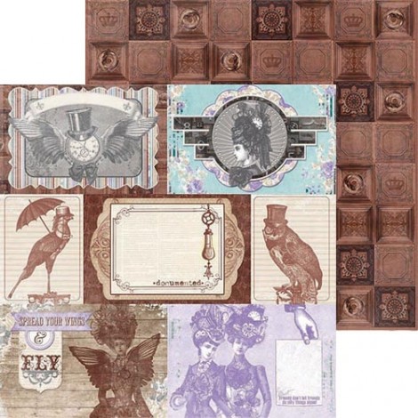 Kétoldalas scrapbook papír - Emporium Copper Tiles