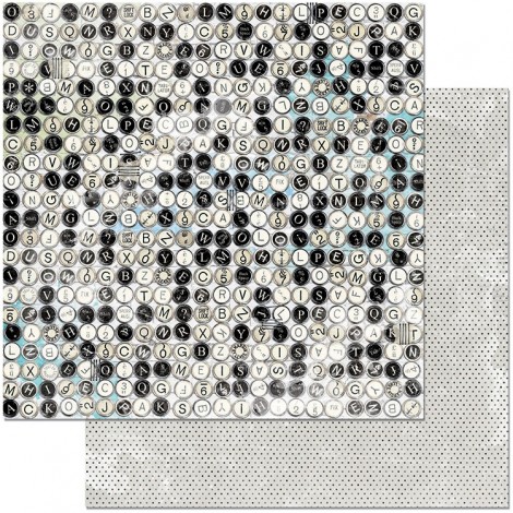 Kétoldalas scrapbook papír - Typewriter