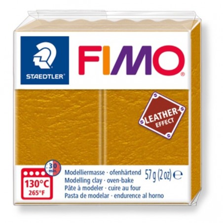 FIMO LEATHER Effect - oven-safe clay, 57g - ochre