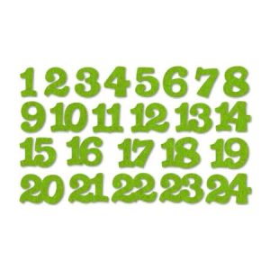 Adventi filc számok, világos zöld