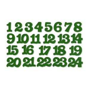 Adventi filc számok, zöld