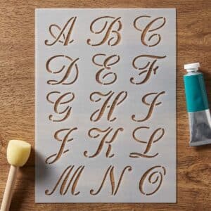 Stencil - ABC Calligraphy 30mm