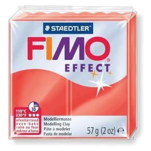 FIMO EFFECT - süthető gyurma, 57g - áttetsző piros