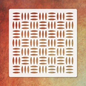 Texturáló 3D Stencil 005 kompakt 9,5x9,5 cm-es indusztriális bordáslemez és recézett fémlemez mintázatú professzionális műanyag sablon strukturáló pasztához és loft dekorációkhoz