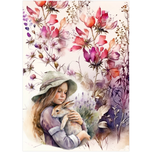 Rizspapir - A4 - FPR-K113 - Vadvirágos lány