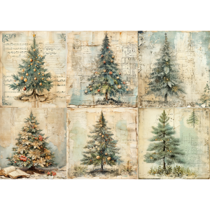 Rizspapir - A3 - FPR-A3001- Fenyőfa patchwork