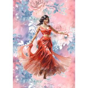 Rizspapír - A3 - FPR-A3003 - Piros ruhás táncos