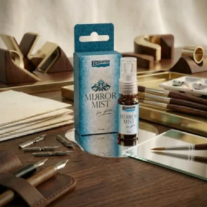 Mirror Mist tükör permetfesték üvegre 10 ml-es szórófejes flakonban oldószeres bázisú folyékony ezüst tükörhatás és higanyüveg effekt kialakításához
