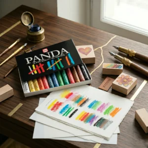 Royal Talens Panda olajpasztell kréta készlet 12 darabos kiszerelésben krémes és vajpuha hengeres színes művészkréta válogatás papír védőburkolatban dobozban