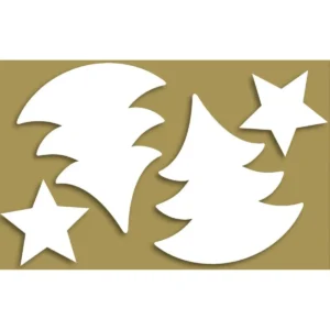 Styrofoam Figure Set, 6-12cm - Fir Tree with Stars